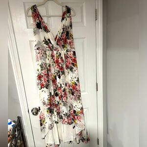 Torrid Hi Low White Floral Dress